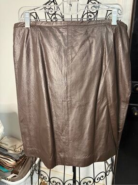 Vintage David Benjamin Women's Brown Leather Pencil Skirt NWT